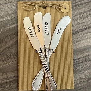 Silver Engraved Cheese Knives